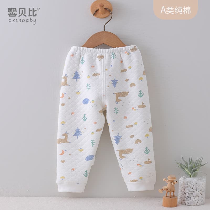 Xin Babe calças de bebê acolchoadas engrossadas calças compridas roupa interior do bebê calças quentes outono inverno ca