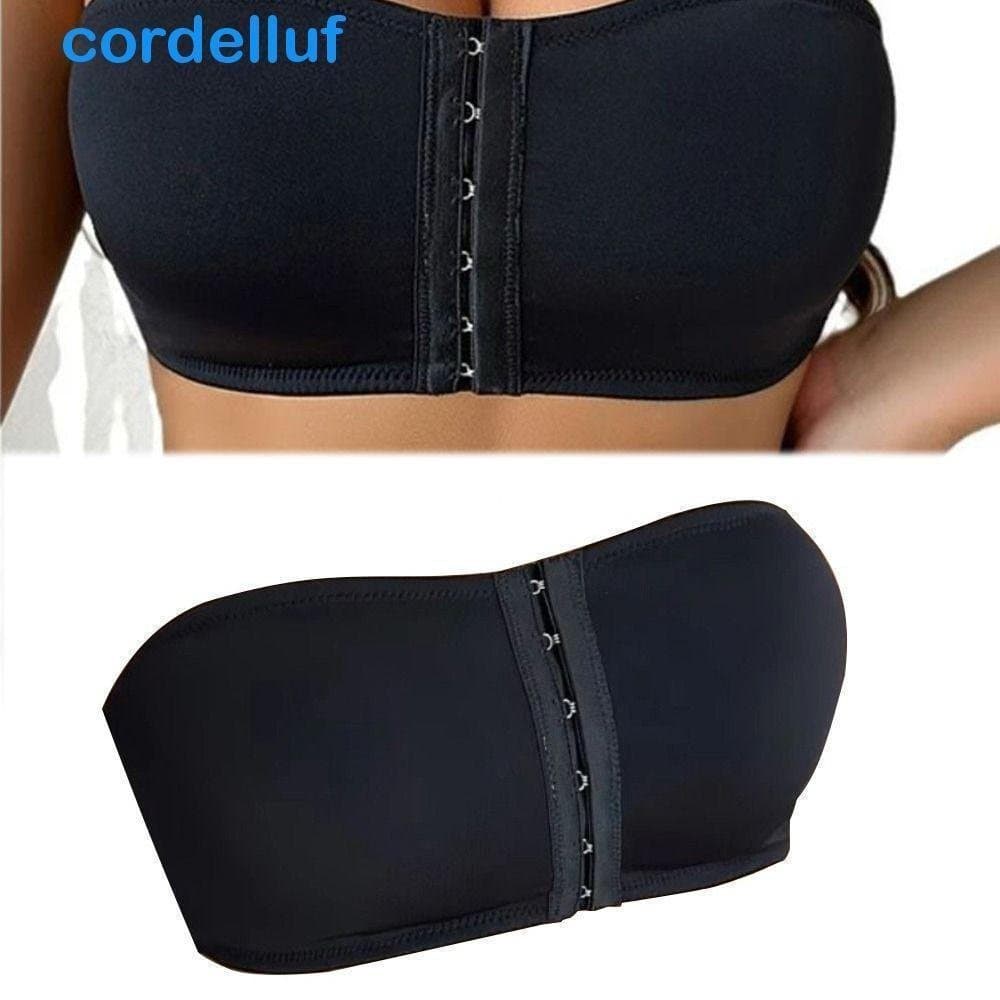 CORDELLUF Bandeau Com Botão Frontal , Top Tubo Sem Alças Invisível , Armação , Roupa Íntima Rastros