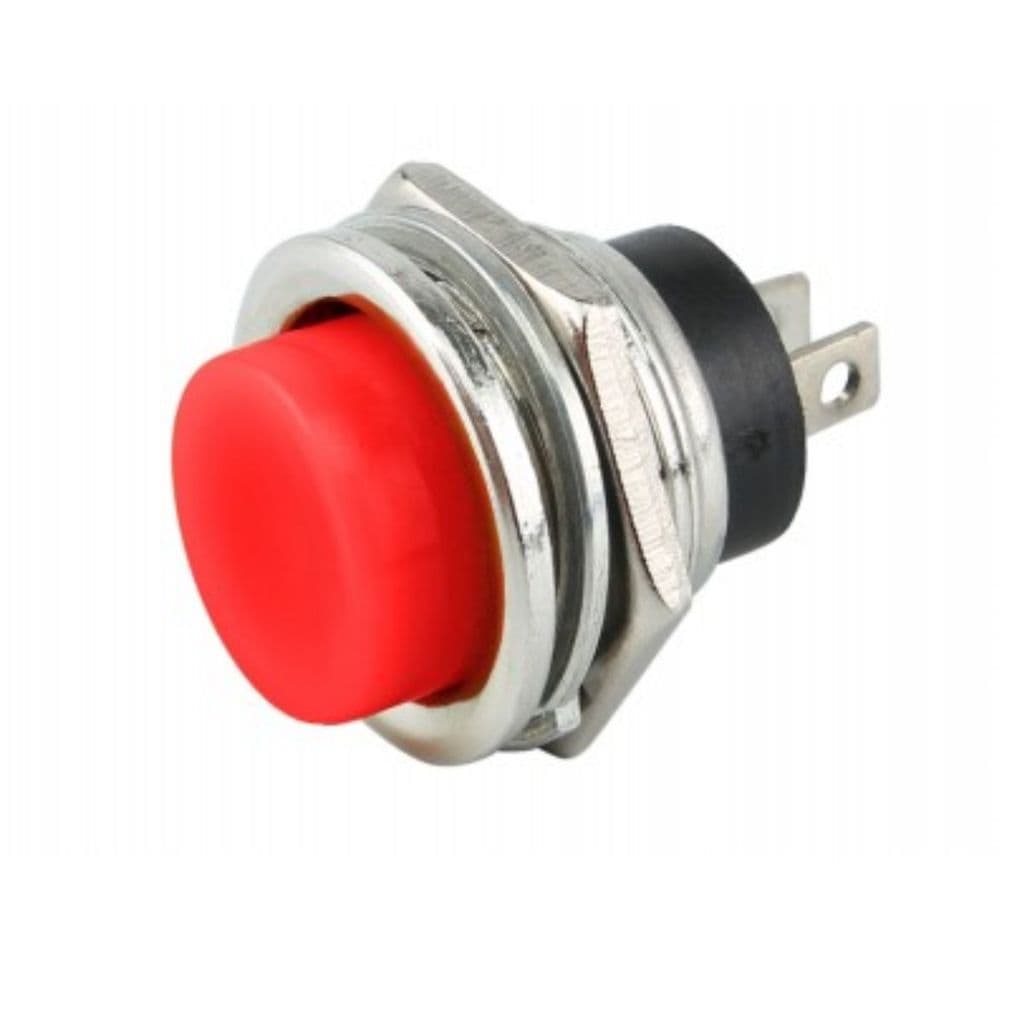CHAVE PUSH BUTTON DS212 2 TERMINAIS - VERMELHA - Emb 10pçs