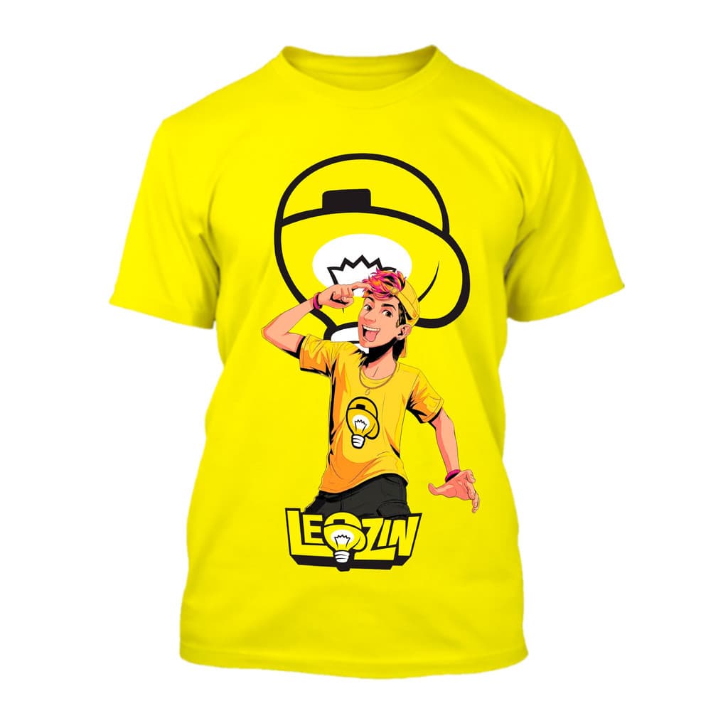 Camiseta Infantil Meninos e Meninas Do Grupo Dos Rosa mais Amado do Brasil Leozinho Void Robson Ketlen Amarela