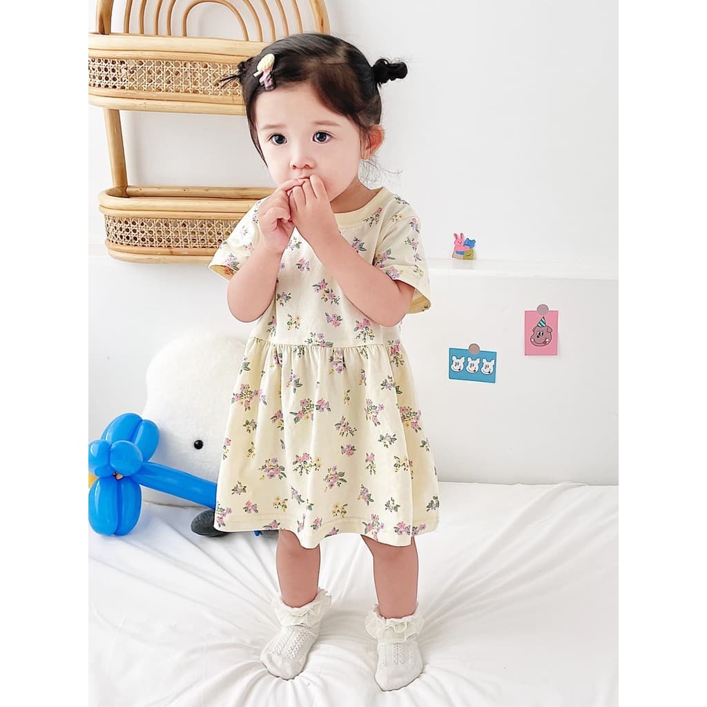 Meninas vestido versão coreana puro algodão roupas de bebê Floral crianças vestido de bebê ins estilo bebê crianças roup