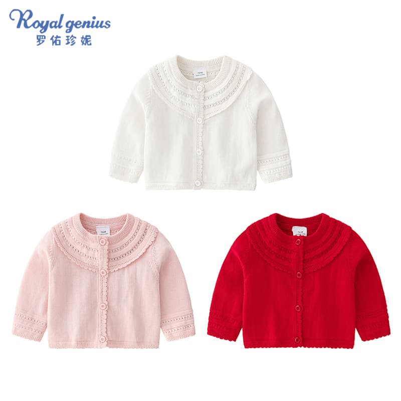 Feminino bebê cardigan camisola moda primavera outono estilo fino puro algodão infantil jaqueta de malha menina cardigan