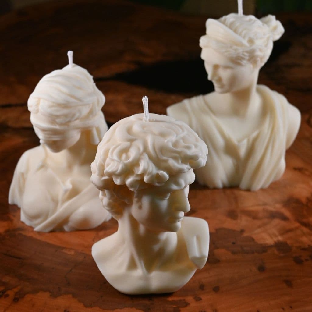 Kit Velas Decorativas Trio Clássico em Cera de Coco Artesanal