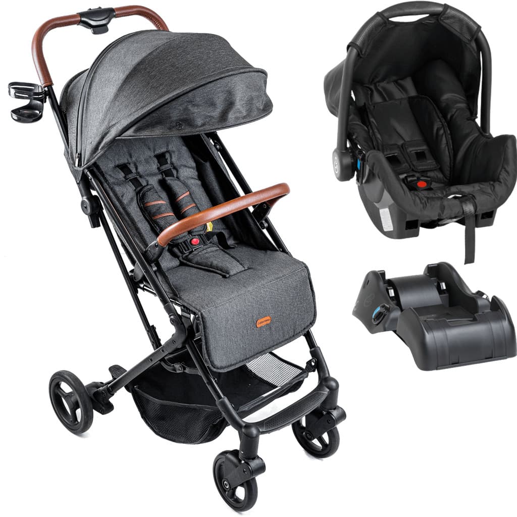 Carrinho de Bebe Bebe Conforto Base Galzerano Kira Grafite