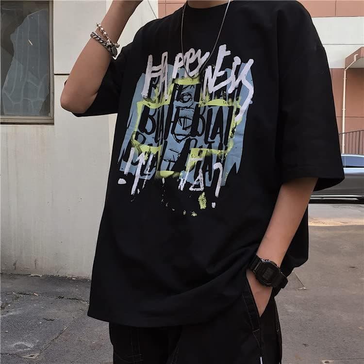 Camiseta Streetwear Unissex Happyness Grafite Estampa Alta qualidade Envio Imediato Promoção