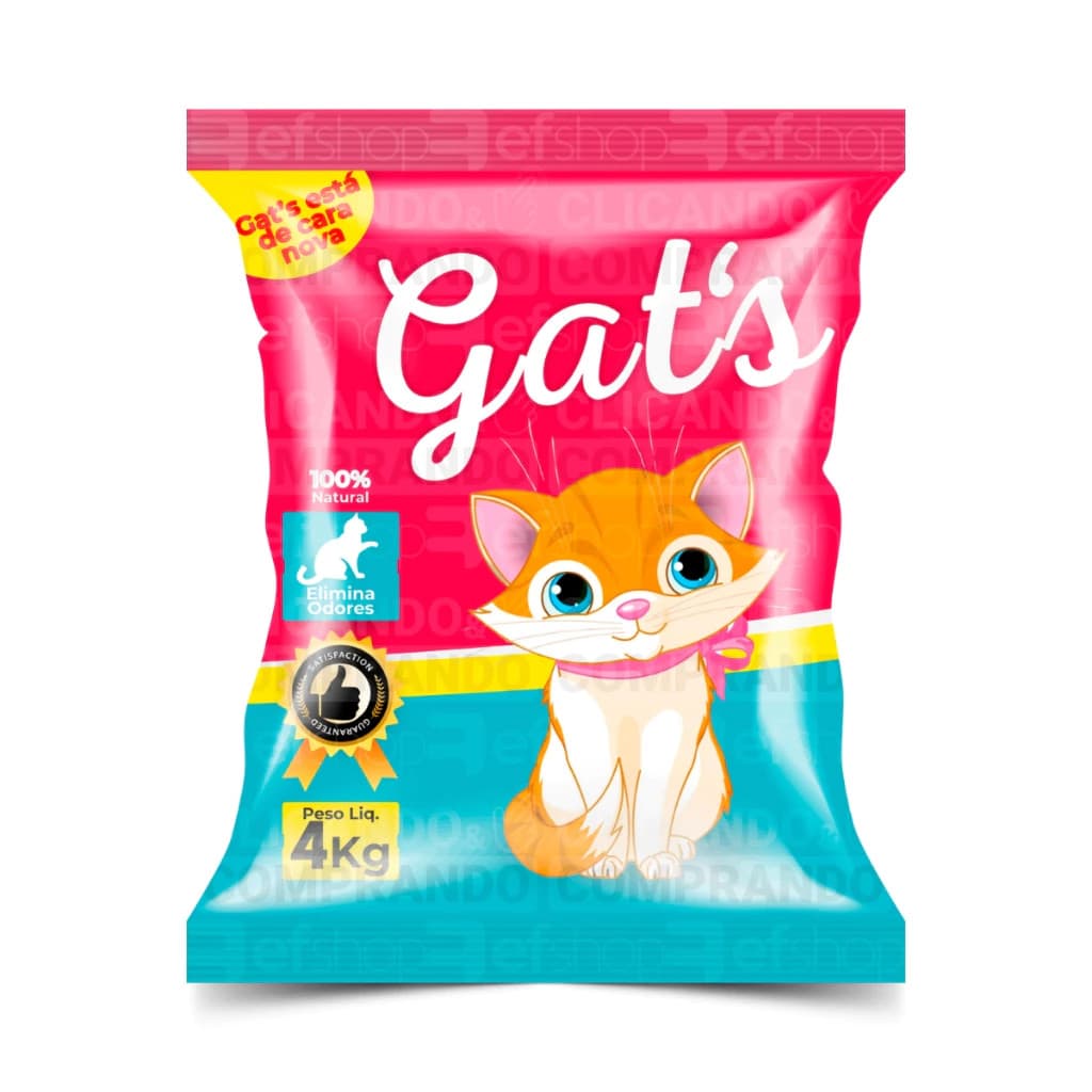 Areia Gats Tradicional 4 Kg - Grãos Finos - Kit 1 ou 5 Pacotes