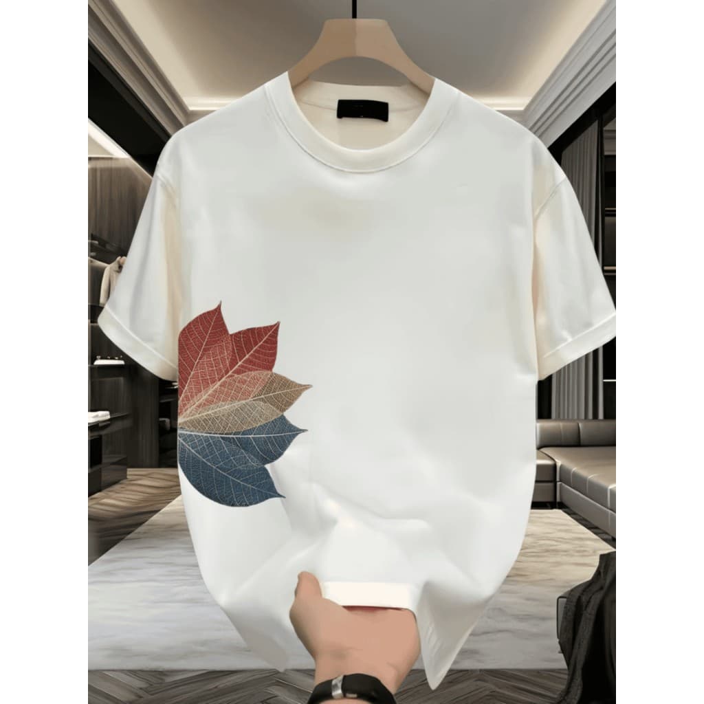 Camiseta de algodão puro High-End Street Wear masculino verão camiseta topo na moda de manga curta camiseta masculina no