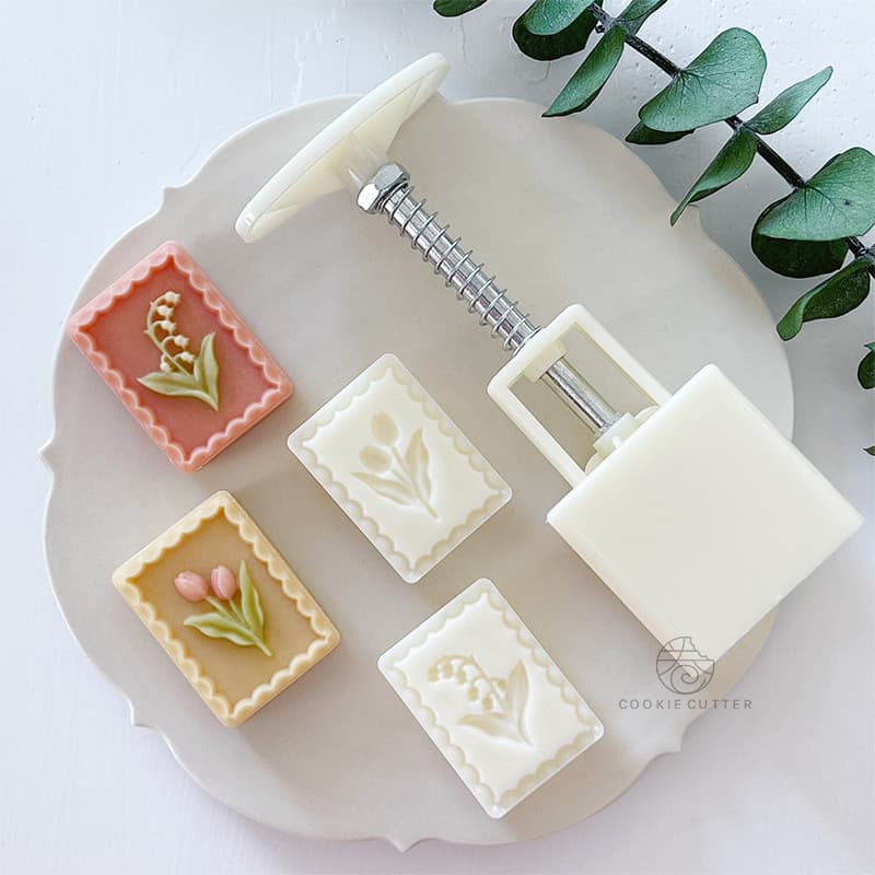30g pequeno fresco lírio do vale Mung feijão bolo molde japonês tulipa pastelaria molde Mid-Autumn Festival Mooncake aba