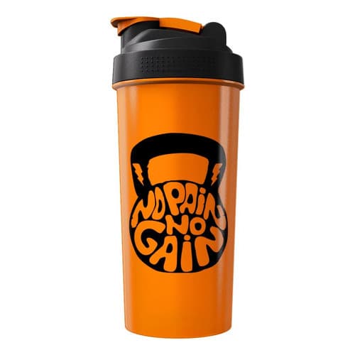 Coqueteleira Academia Shaker Treino Garrafa Agua Bike Whey Laranja F01
