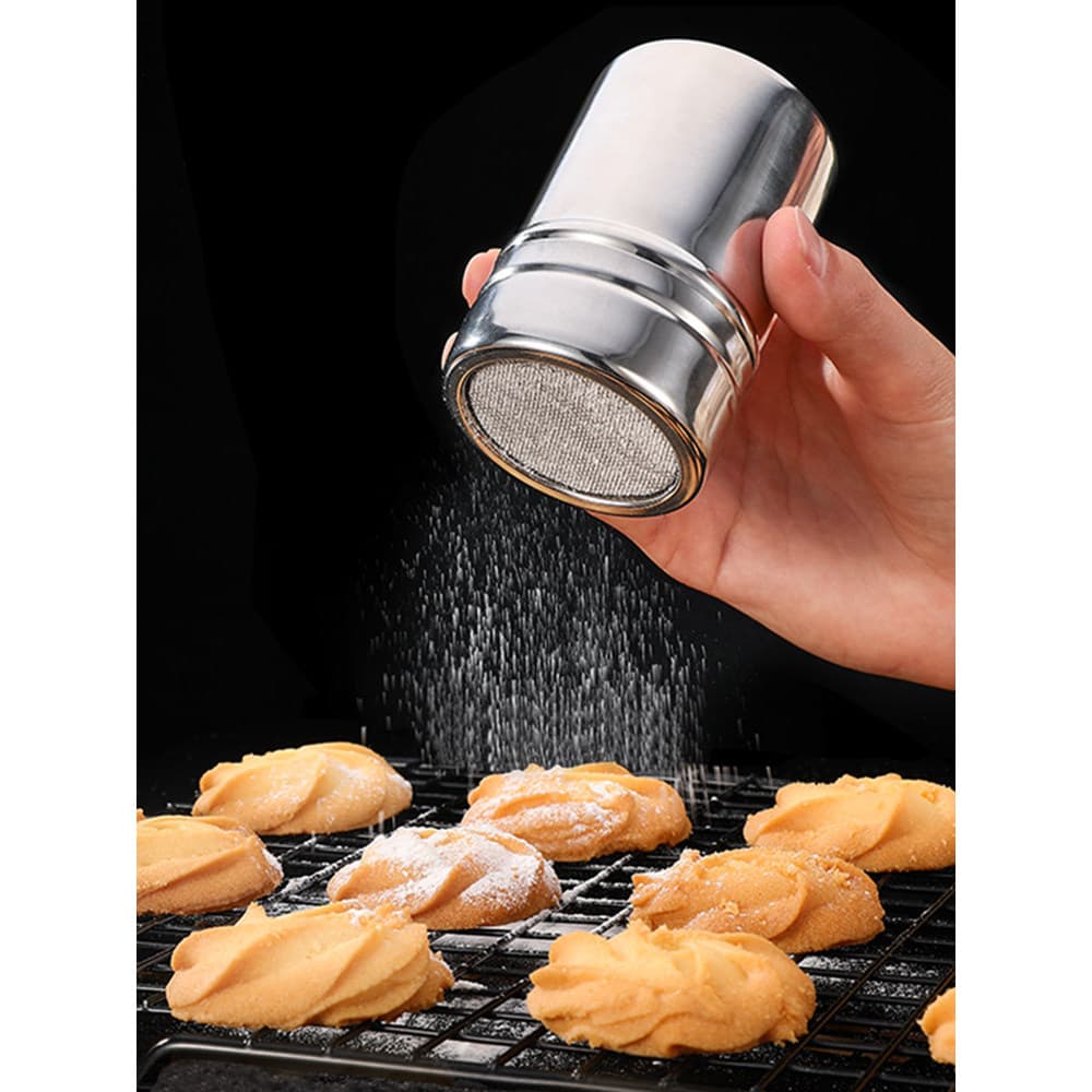 Aço inoxidável sprinkler cozimento cacau em pó Matcha bolo sprinkler garrafa peneira de açúcar em pó doméstico Ultra-fin