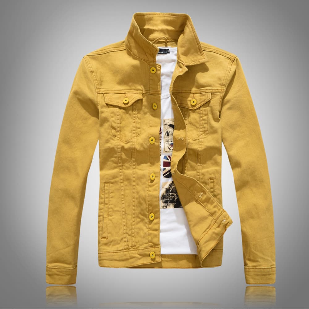 A8 primavera outono novo estilo versão coreana jaqueta jeans masculina Slim-fit jaqueta jeans de manga comprida masculin