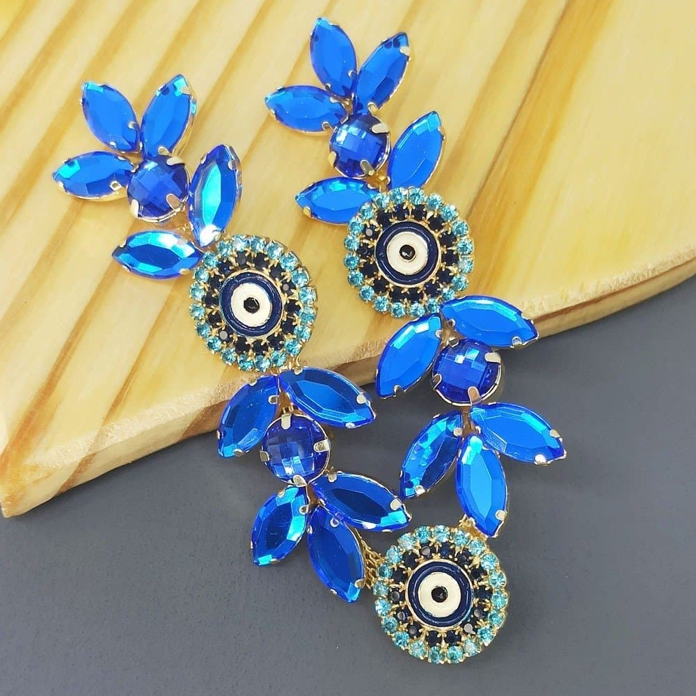 Cabedal Banhado Olho Grego Selene V com Pedrarias e Strass para Customizar Chinelos