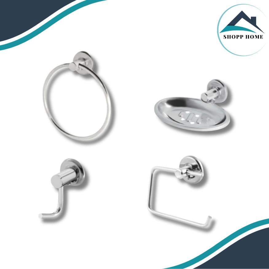 kit Junior 4 peças acessórios para banheiro completo, praticidade e organização para um banheiro completo.