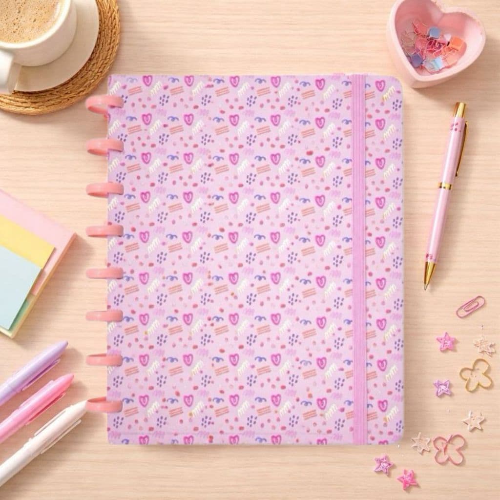 Caderno Disco Pequeno Com Elástico Teens SkyPaper