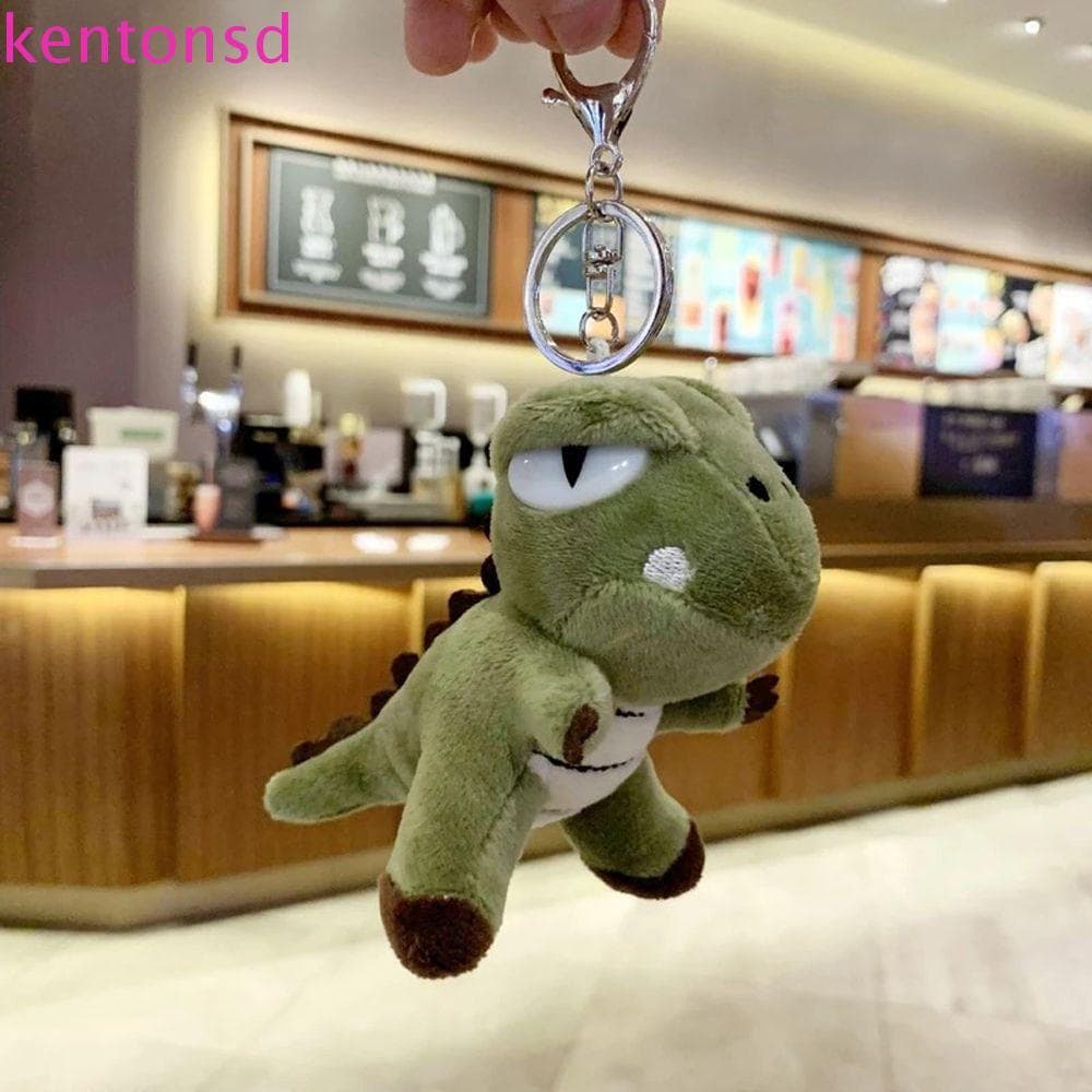 Chaveiro de Pelúcia Dinossauro Kington Pendente de Carro Infantil Brinquedo Macio Animal RJEM