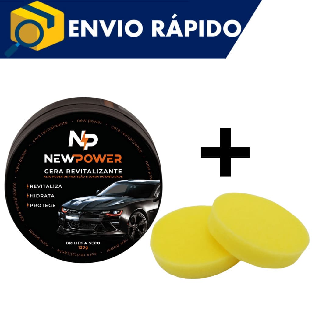 Revitalizadora de Plástico New Power Oficial Cera + 2 Espumas Reservas