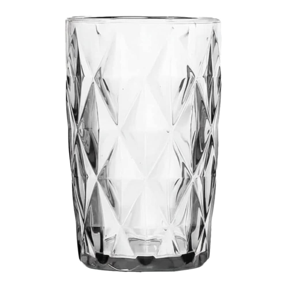 Copo Diamond de Vidro Diamante Transparente Alto para Água e Drinks 400ml Em Casa Tem