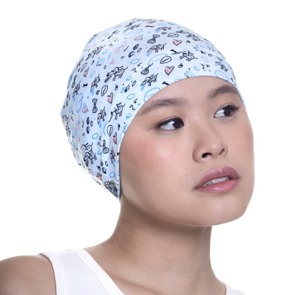TOUCA NERO ESTAMPADA ANTI FRIZZ PARA DORMIR ALISAR O CABELO COM BARRA *CORES SORTIDAS*