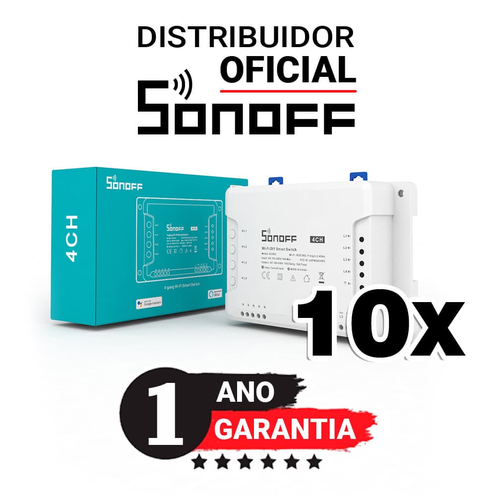 Kit com 10 unidades Sonoff 4CH R3
