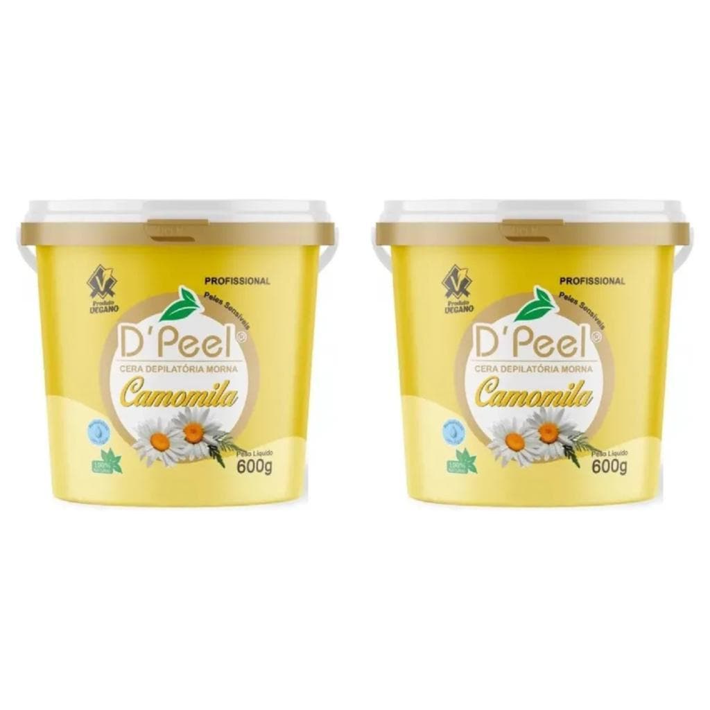 Kit 2 D´Peel - Cera Depilatória Morna 600g - Camomila  - Reds
