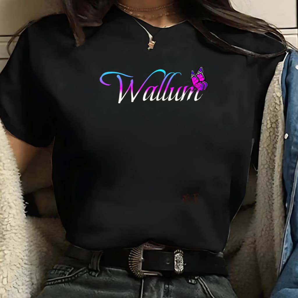 Camiseta Feminina Blusa Wallum Degrade Camisa Manga Curta Leve Confortável Algodão 30,1