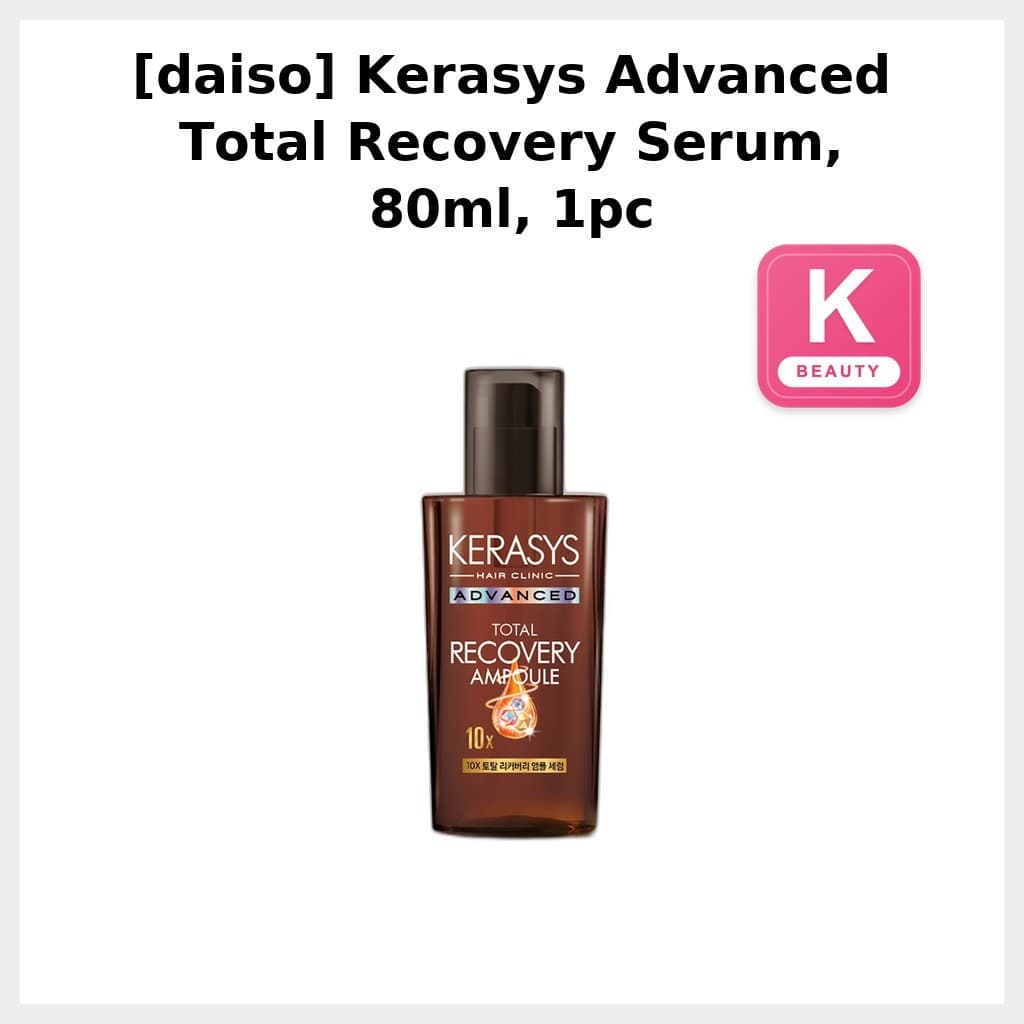 [daiso] Kerasys Advanced Total Recovery Serum , 80ml , 1 Unidade/Soro Capilar Coreano/Reparação De Danos/100 % Genuíno P