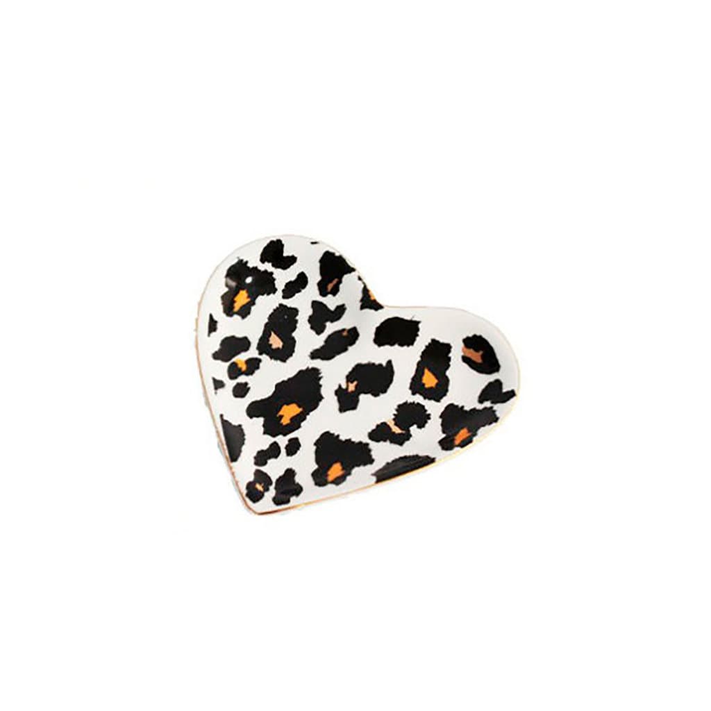 Mini Prato Porcel.Coração Animal Print Onça 11,5x12,5cm-Un.
