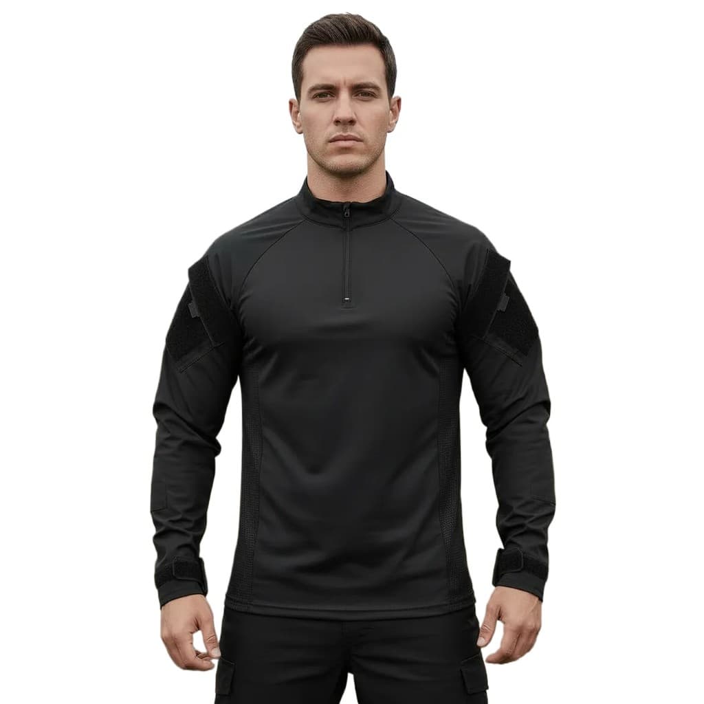 Camisa Profissional  Combat Shirt Tática Preta Reforçada