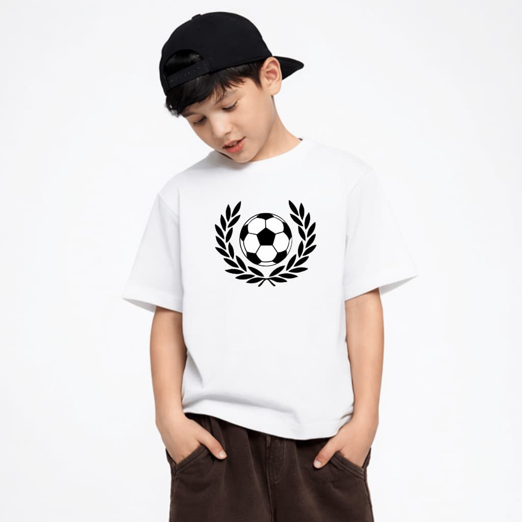 Camiseta Infantil e Juvenil Bola Moldura Futebol 100% Algodão Premium Criança Personalizada Blusa Camisa Unissex