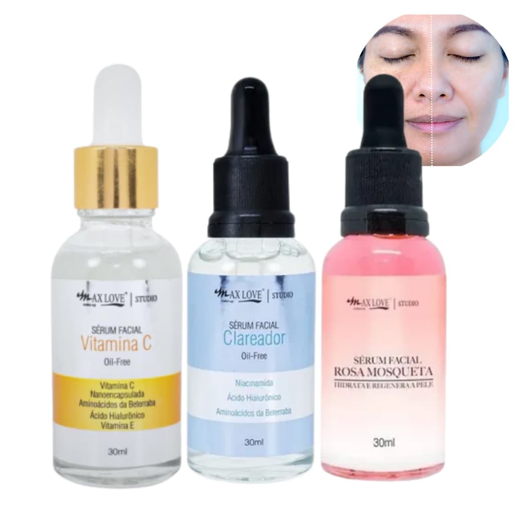 Sérum Antissinais Rosa Mosqueta Vitamina C Clareador De Manchas Acne Utensílios de Beleza MAX LOVE