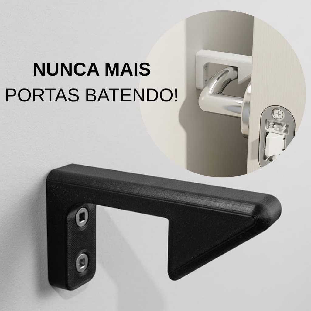Trava Porta Maçaneta Anti Batida Protetor Parede Segurança Infantil