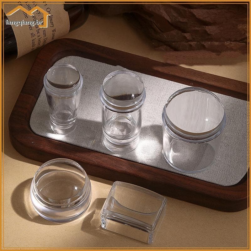 Fang Kit De Carimbo Transparente De Silicone Para Arte Em Unhas , Placa Design De Esmalte Sem Esforço , Conjunto De Rasp