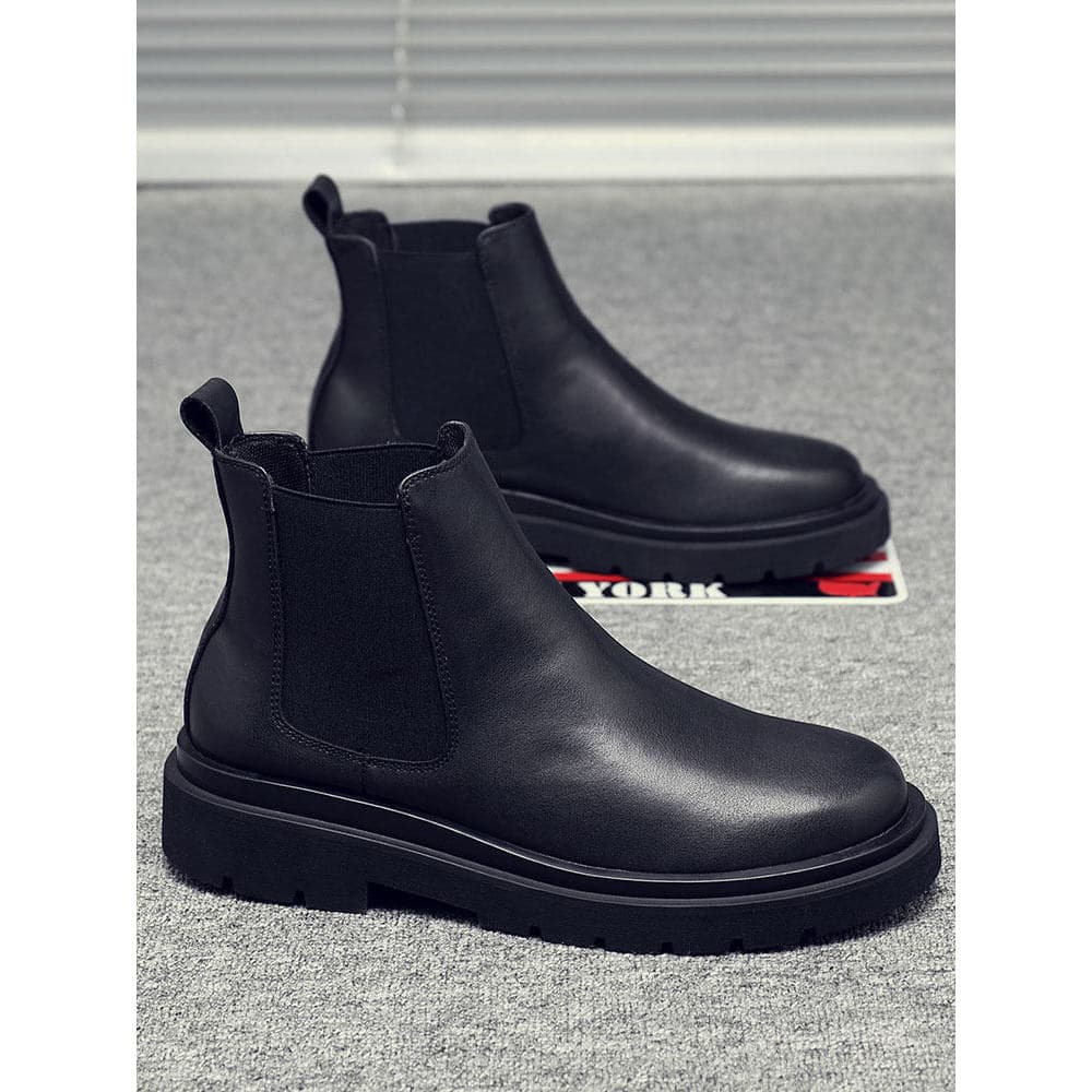 Sapatos masculinos de inverno forro de lã quente estilo britânico Chelsea botas masculinas de alta qualidade sapatos da