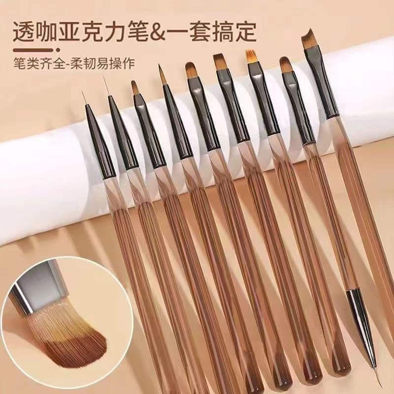 Estilo japonês Manicure caneta escova conjunto Ultra-fino caneta fototerapia puxar linha caneta loja de unhas ferramenta