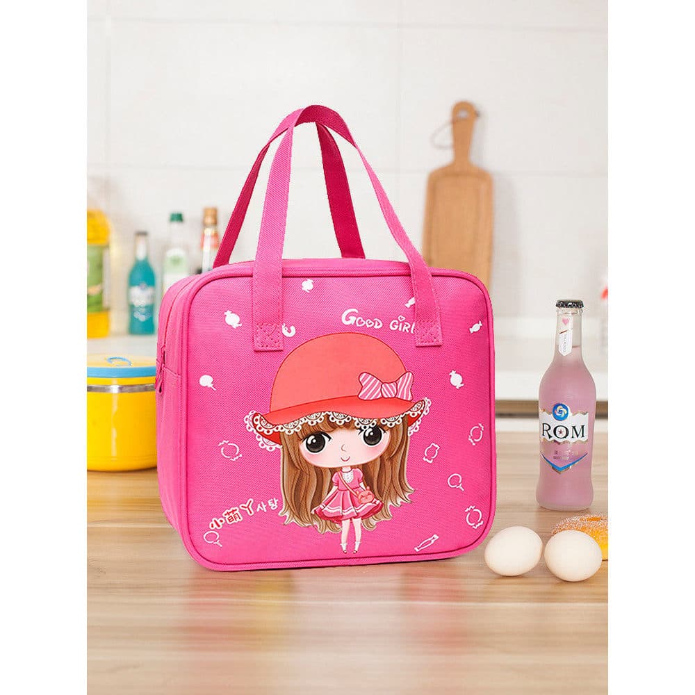 Bonito dos desenhos animados bolsa à prova dwaterproof água mãe com lancheira saco preto grande capacidade almoço saco e