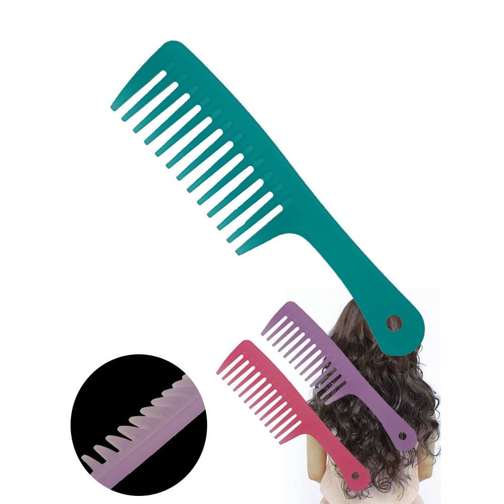 Pente de dente grande, dente largo, cabeça grande, cabelo encaracolado, reto, longo, não atado, doméstico, antiestático,