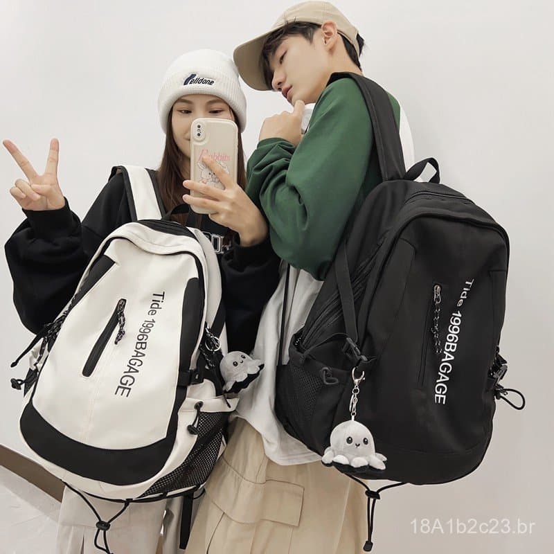 Mochila Moderna e Versátil de 2024 para Homens e Mulheres, Grande Capacidade, Ideal para Estudantes do Ensino Fundamenta