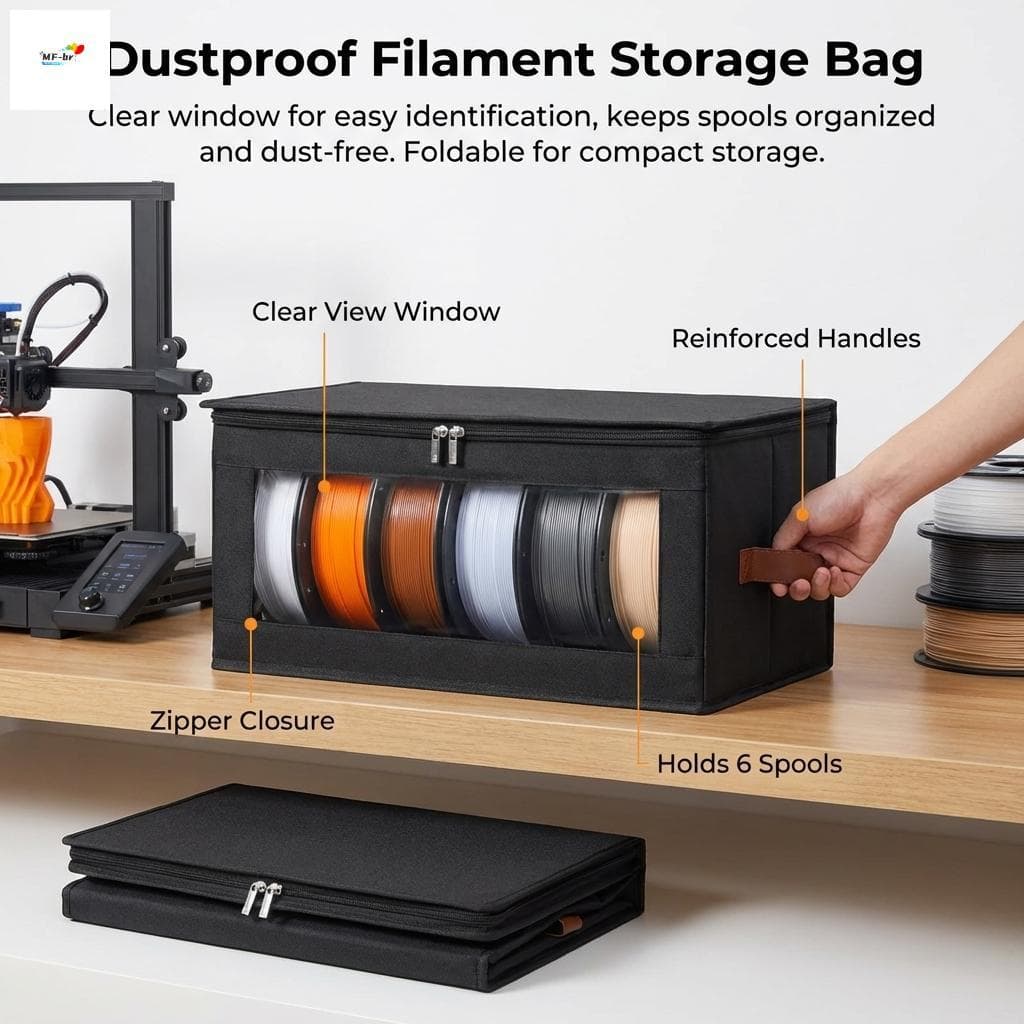 Armazenamento Não Tecido Dobrável Bolsa Com Janela Transparente Para Brinquedos De Filamento De Impressora CD Organizado