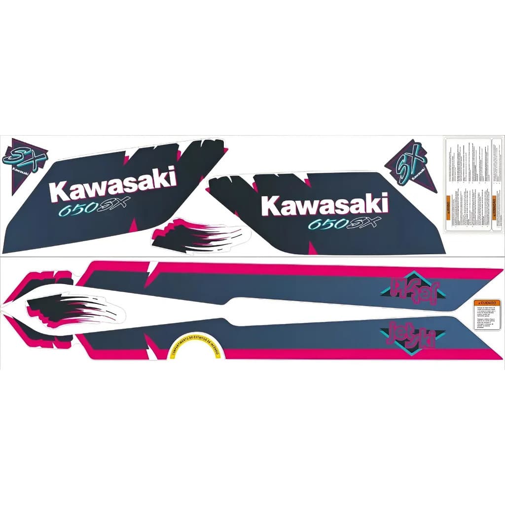 Adesivo Faixa Jet Ski Kawasaki Sx 650 91 Rosa