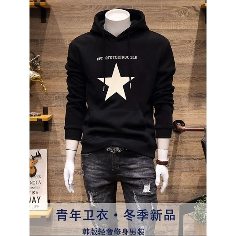 2026 novo estilo Hong Kong estilo Street Wear moletom com capuz masculino outono inverno na moda solto impresso de manga