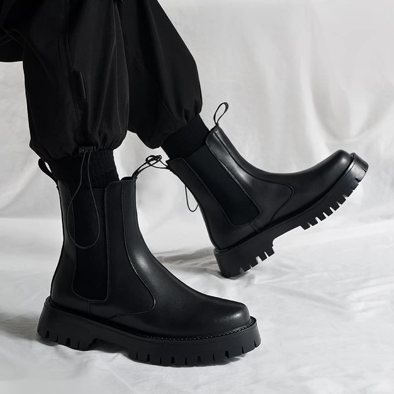 Chelsea botas masculinas de lã de inverno botas de chaminé de lã de alta qualidade botas Martin de couro genuíno estilo