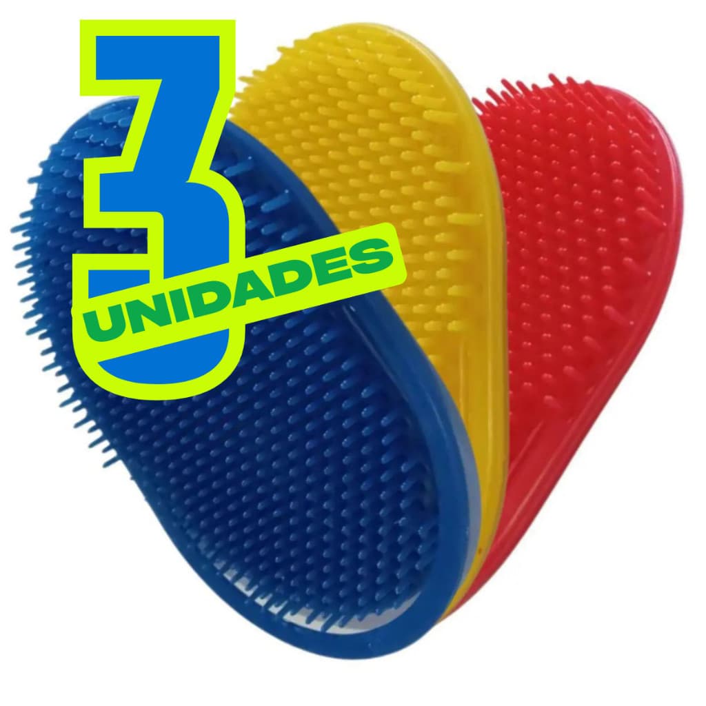 KIT 3 ESCOVAS OVAL DE MÃO PATA-PATA MODELADORA PENTE DE BOLSO MASCULINO