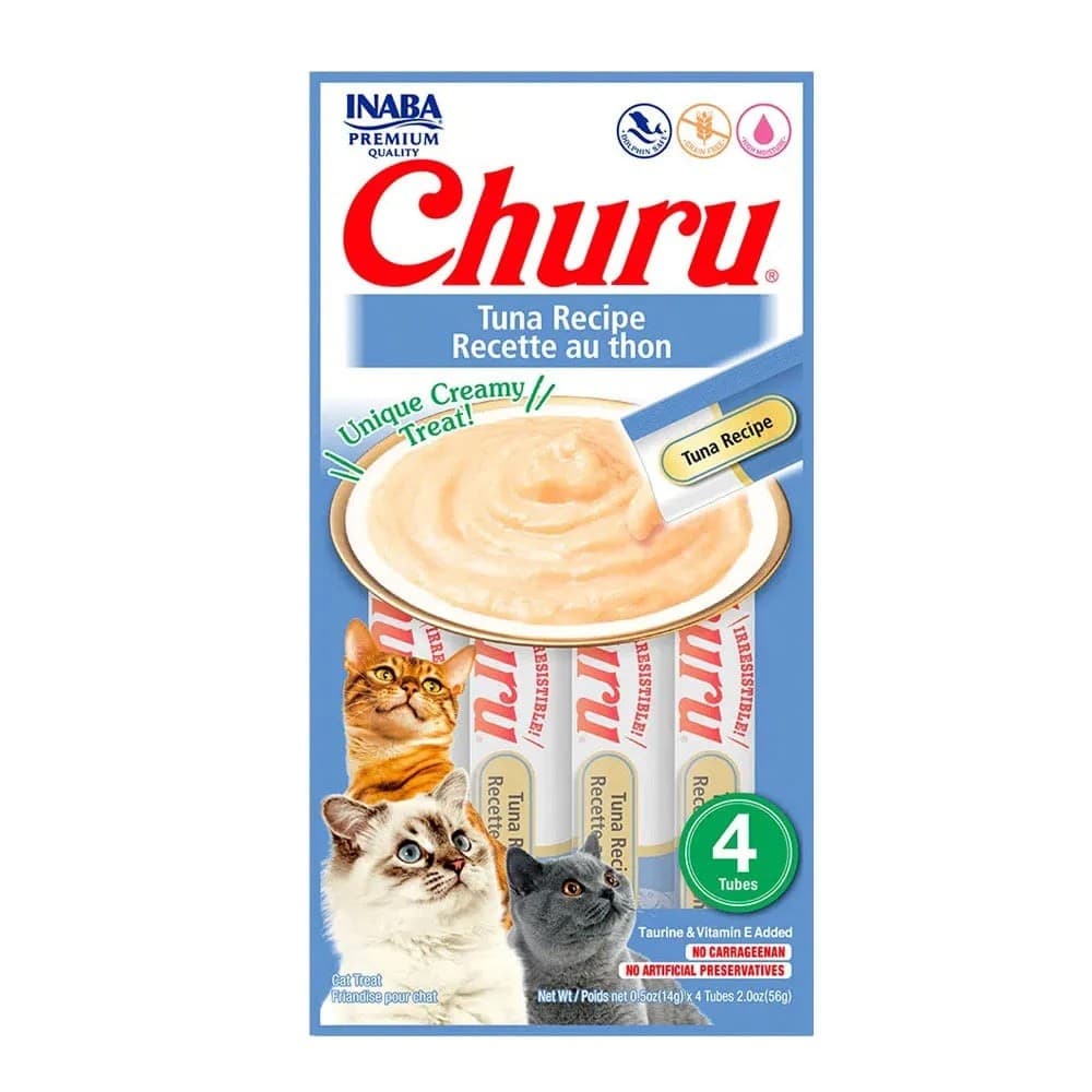 Petisco Churu Gatos 4 Tubos de 14g Sabor Atum