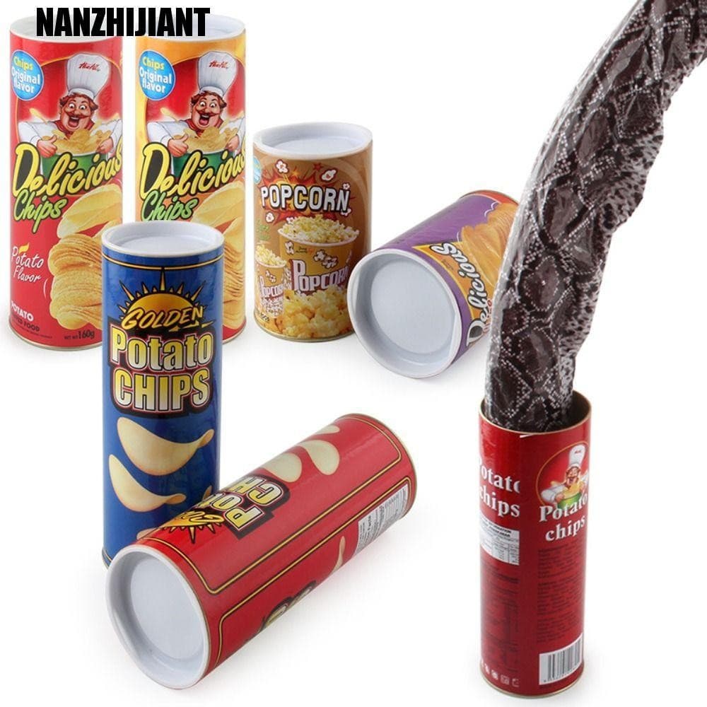 NANZHIJIANT Brinquedos De Cobra Falsa Reutilizáveis , Truques De Mágica De Salto , Piadas De Batatas Fritas , Lata , De