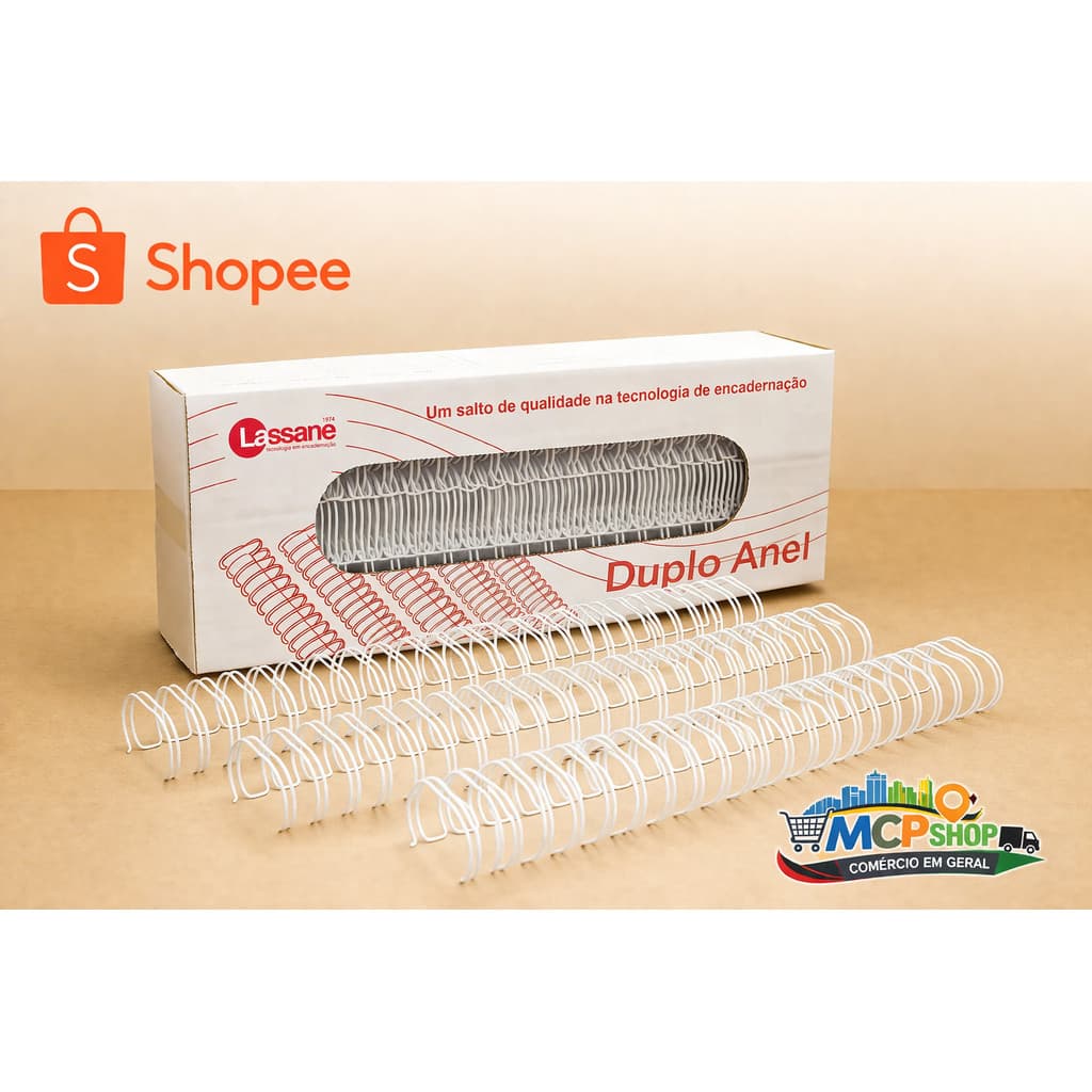 Wire-o 2x1 A4 Branco 3/4 p/ 140 Folhas 25un Lassane Encadernação Profissional Alta Qualidade