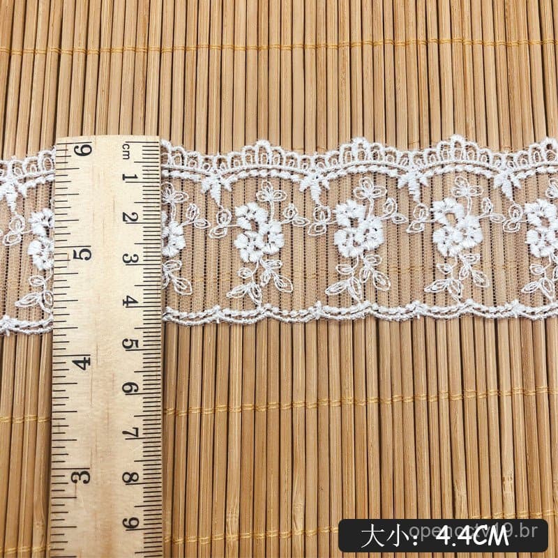 Tecido de renda solúvel em água, acessório de vestuário de dupla face, acessório de saia floral de malha de alta qualida