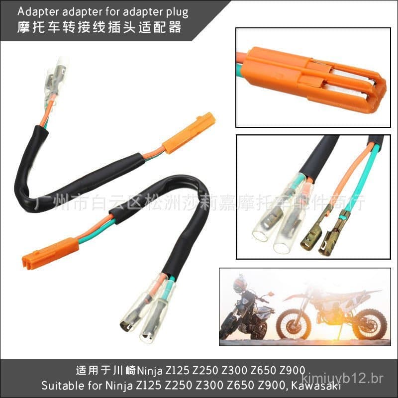 Adaptador de fiação para pisca-pisca de motocicleta adequado para Kawasaki Z125 Z250 Z300 Z650 Z900.