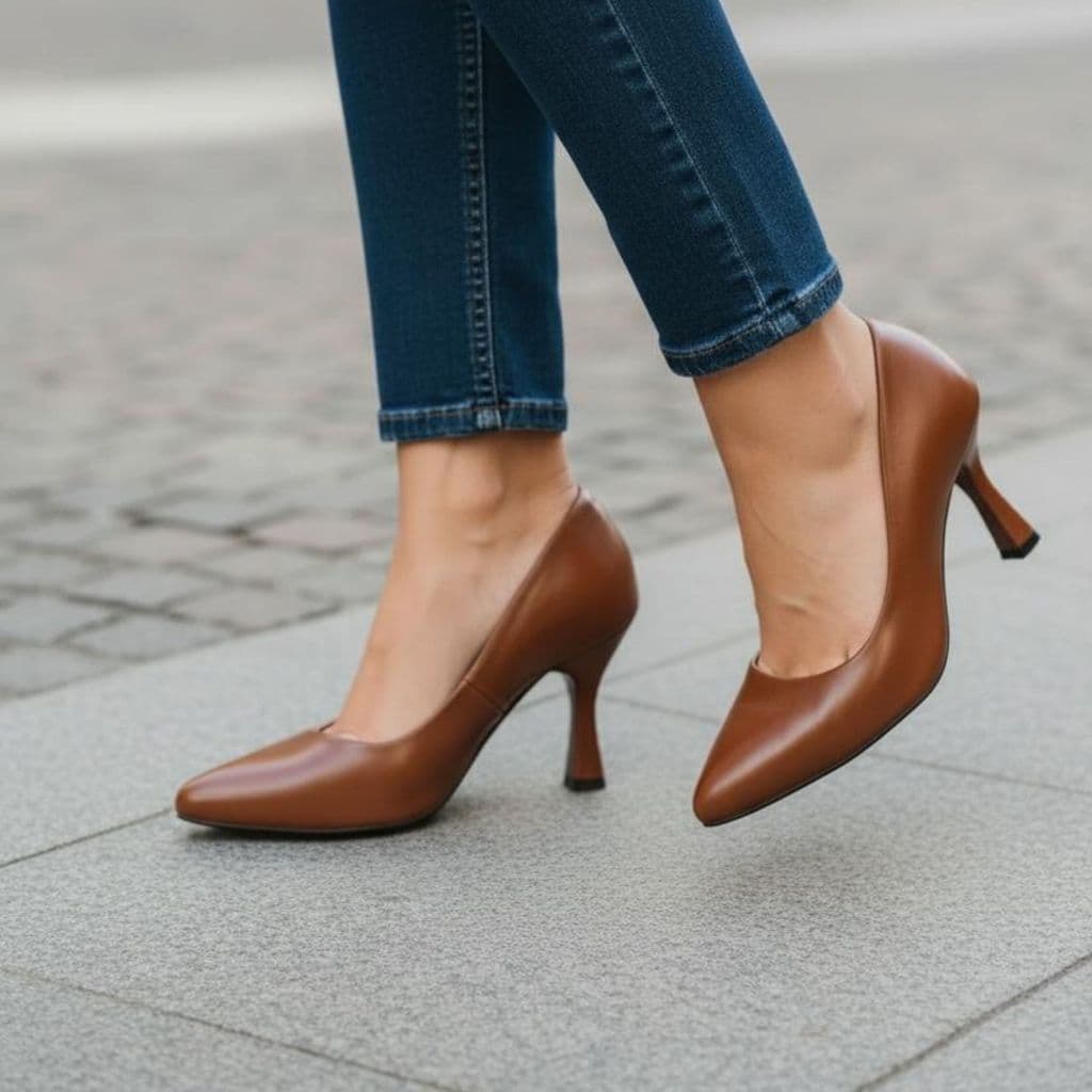 Scarpin Feminino Liso Clássico Salto Fino 7cm Confortável Bico Fino Elegante Trabalho Escritório Moda 2026