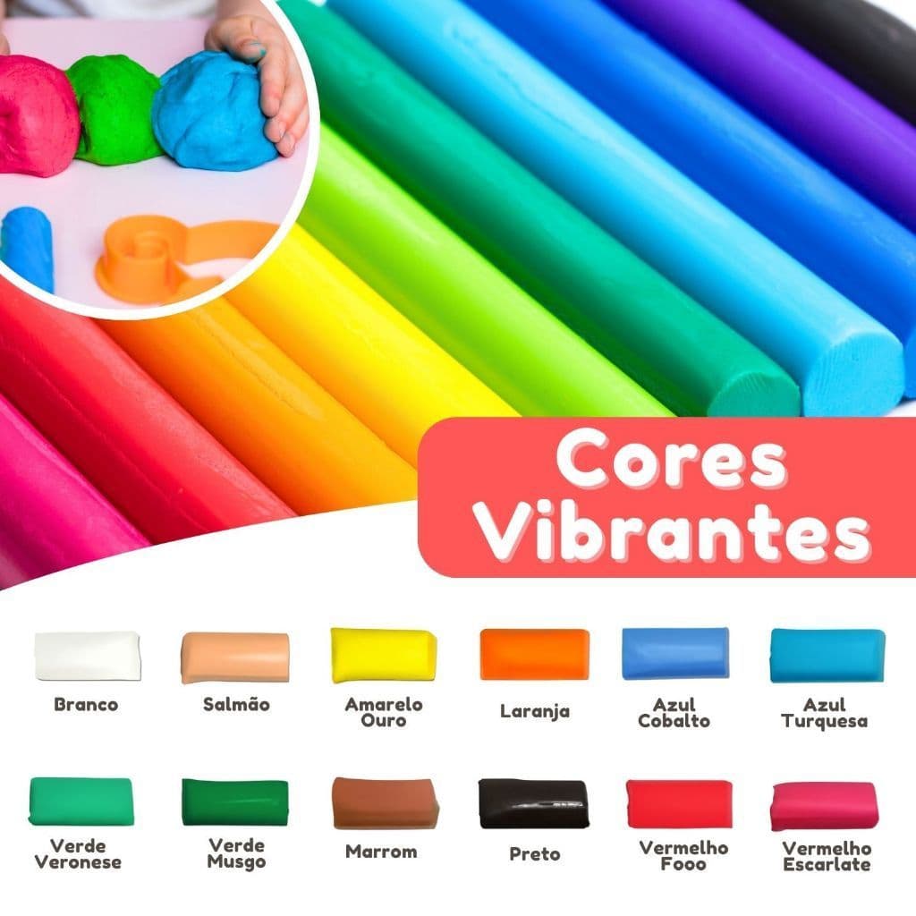 Kit de Massinhas de Modelar 12/24/36 Cores | Não Tóxico, Ideal para Escola e Festa Infantil | Lembrancinhas Coloridas