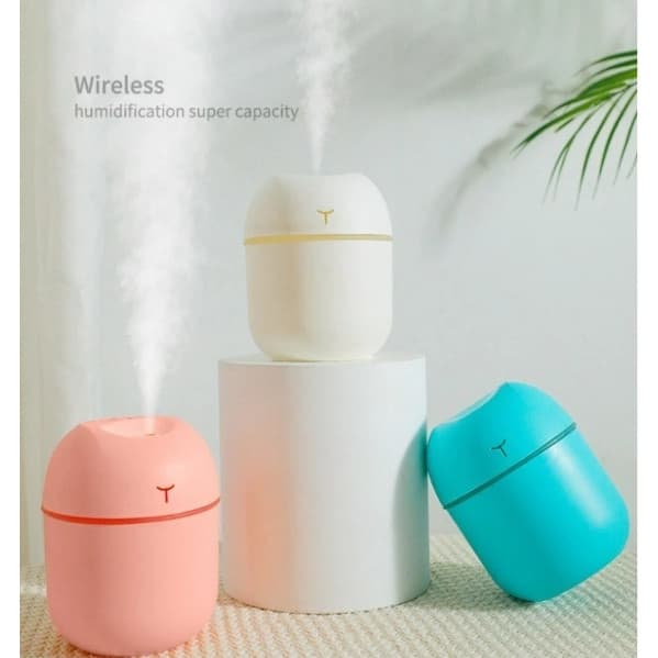 Mini Umidificador Egg USB 220ml com Luz LED Difusor Portátil
